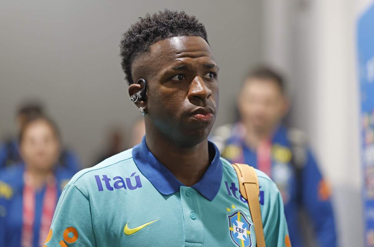 Vini Jr. tem lesão na cervical diagnosticada pelo Real Madrid e preocupa seleção brasileira